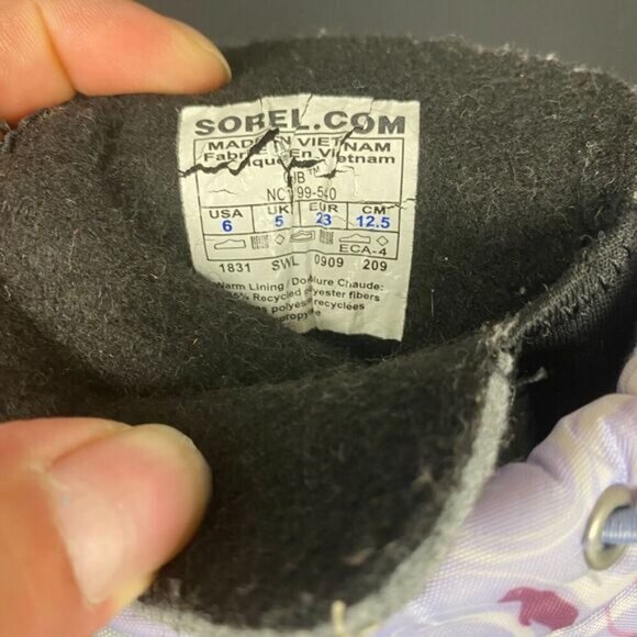 Sorel Cub Purple Lilac Insulated Pull On Snow Winter Boots baby girl Shoe Size 6 - Picture 11 of 13